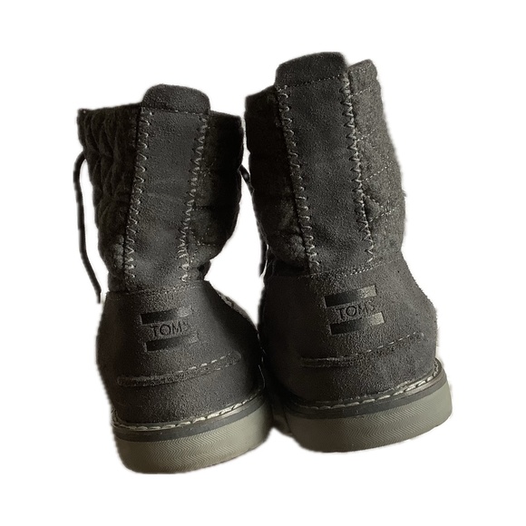Toms Searcher boot castle rock grey gray quilted wool suede details size 14 - Picture 3 of 5